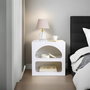 Hanah Home Lorin Mesita de Noche Blanca